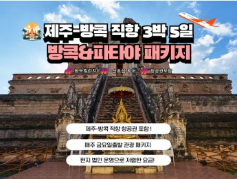 [금요일 출발] 제주-방콕 직항 파타야 3박 관광 패키지